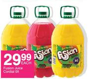 Fusion Juice Cordial-5Ltr Each