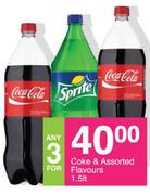 Coke & Assorted Flavours-For Any 3 x 1.5Ltr 