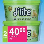 D'Lite Tub-For 2 x 1Kg