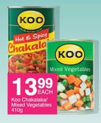 Koo Chakalaka/ Mixed Vegetables-410g Each