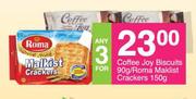 Coffee Joy Biscuits 90g/Roma Malkist Crackers 150g-For Any 3