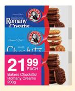 Bakers Chockitts/Romany Creams-200g Each