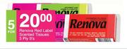 Renova Red Label Scented Tissues 3 Ply-For 5 x 9's