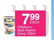 Children's Multi Vitamin Syrup-100ml Each