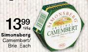 Simonsberg Camembert/Brie-125gm