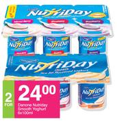 Danone Nutriday Smooth Yoghurt-For 2 x 6x100ml