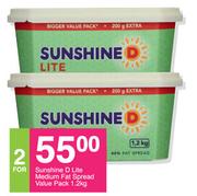 Sunshine D Lite Medium Fat Spread Value Pack-For 2 x 1.2kg