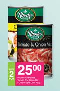 Rhodes Chakalaka/ Tomato And Onion Mix/ Cream Style Corn-For Any 2 x 410g