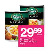 Rhodes Fruit Coacktail In Syrup-825g Each