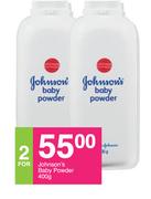 Johnson's Baby Powder-For 2 x 400g