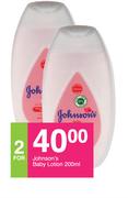 Johnson's Baby Lotion-For 2 x 200ml