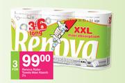 Renova Roller Towels Maxi Absorb-For 3 x 3's Pack