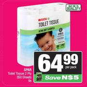Spar Toilet Tissue 2 Ply 350 Sheets-9s Per Pack