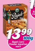 Rajah Curry Powder Assorted-100g Each