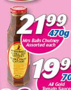 Mrs Balls Chutney Assorted-470g Each