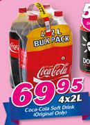 Coca Cola Soft Drink Original Only-4 x 2Ltr