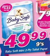 Baby Soft Mini 2 Ply Toilet Paper-9's