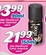 Axe Deodorant Spray Assorted-150ml Each