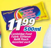 Cambridge Food Fabric Softener Refill Pouch Assorted-500ml Each