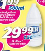 Jik Bleach Assorted-1.5Ltr Each