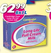 Cambridge Food Long Life Full Cream Milk-6 x 1L