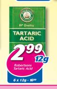 Robertsons Tartaric Acid-6 x 12g