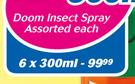 Doom Insect Spray Assorted-6 x 300ml