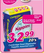 Cambridge Food Disposable Nappies Assorted-20's