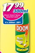 Doom Insect Spray Assorted-6 x 300ml