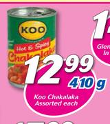 Koo Chakalaka Assorted-410g Each
