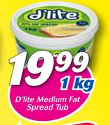 D’Lite Medium Fat Spread Tub-1kg