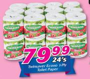 Twinsaver Econo 1 Ply Toilet Paper-24's