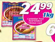 Cambridge Food Red/Smoked Viennas-1Kg Each