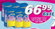 Cambridge Food Full Cream Long Life Milk-6 x 1Ltr