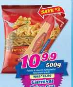 Fatti's & Moni's Spaghetti/Macaroni-500g Each
