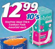 Stayfree Maxi Thick Sanitary Pads Assorted-10's Each