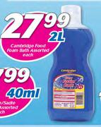 Cambridge Food Foam Bath Assorted-2Ltr Each