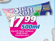 Sta Soft Fabric Softener Refill Pouch Assorted-500ml Each