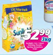 Sunlight 2 In 1 Hand Washing Powder Spring Sensations Only-3Kg