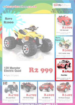 SA Scooter Shop - Kid Cars (1 Dec - 31 Dec 2014), page 1