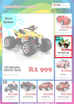 SA Scooter Shop - Kid Cars (1 Dec - 31 Dec 2014), page 1