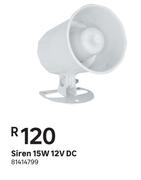 Siren 15W 12V DC