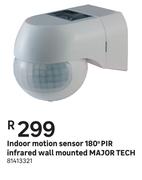 Major Tech Indoor Motion Sensor 180 Degree PIR Infrared (Wall Mounted)