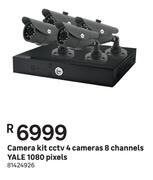 Yale 1080 Pixels Camera Kit CCTV (4 Cameras 8 Channels)
