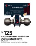 Bruno Entrance Lockset Round Shape (Stainless Steel)