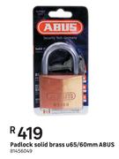 Abus Padlock Solid Brass u65/ 60mm