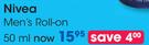Nivea Men's Roll On-50ml Each