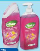 Radox Body Wash-250ml Or Hand Wash-300ml Each