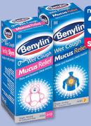 Benylin Wet Cough Mucus Relief-100ml Each