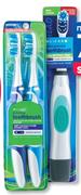 Clicks Battery-Operated Dual Motion Head Or Pulsating Toothbrush-Each